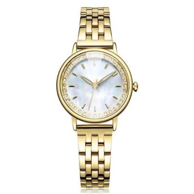 China Waterproof Women'S Gold And Diamond Watches Quartz Movement Ladies Dress Watches for sale