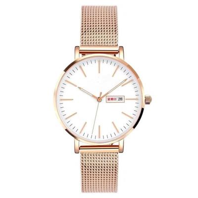 China Rose Gold Women Quartz Wrist Watch 3BAR Waterresistant 3Needles for sale