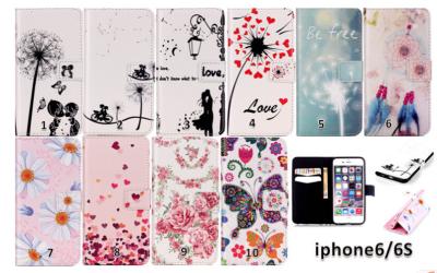 China Printed Leather Wallet Flip Card Slot Stand Phone Case Cover For iPhone & Samsung Galaxy Smartphones for sale