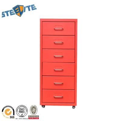 China Living Room Cabinet mobile 6 drawer storage cabinet helmer drawer unit on casters for sale