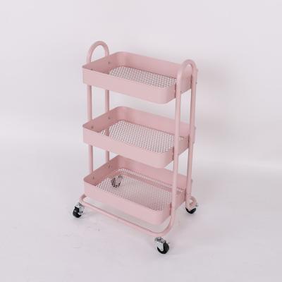 China Modern Kitchen Furniture 3 Basket Storage Cart Kitchen Trolley Cart for sale