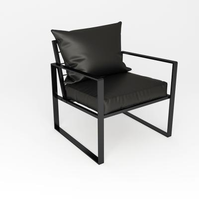 China Modern KD Structure Steelite Sofa Chair Wholesale Metal Steel Leather Armchair for sale