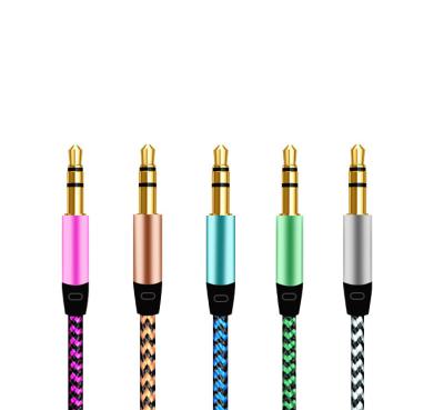 China Car 3.5mm male to male audio cable nylon braided aux audio cable. Jack Cable Headphone Stereo Cable 3.5mm Auxiliary for sale