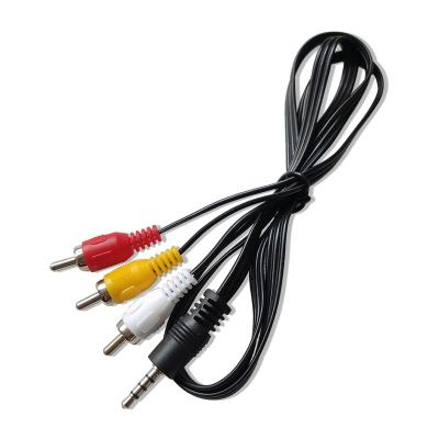 China High quality 3.5mm camera to 3 RCA male plug to AUX extension cable. RCA Cable Stereo Audio Video Male for sale