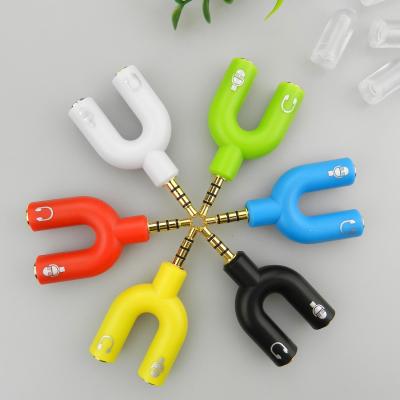 China COMPUTER headphone splitter adapter, male aux. Stereo Y Jack Splitter Adapter Earphone 3.5mm to Left 2 3.5mm Female for sale