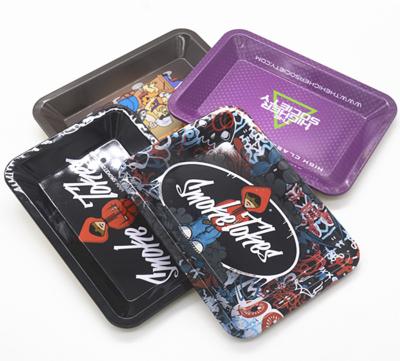 China Metal Tobacco Rolling Tray Smoking serving trays rolling cigarette service tin tray en venta