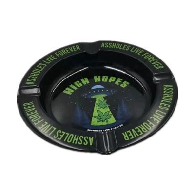 China Shiny colorful smoke accessories cigar ash tray with custom logo tray grinder Round ashtray en venta