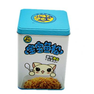 China 2022 Packaging of Children's Food Biscuits Customize Printing Tea Square Shape Container Tin Can en venta