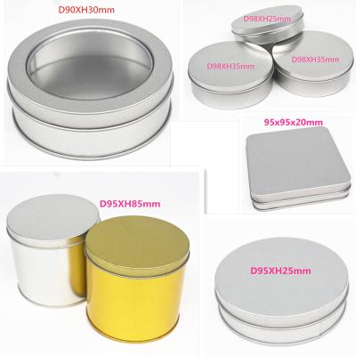 Κίνα Round diameter 90 tinplate packing iron box PVC transparent window opening metal packing box tin tea προς πώληση