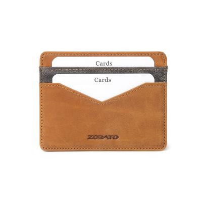 China 2021 Fashion Amazon Bestseller Business Gifts Rfid Pocket Men ID Card Holder Genuine Leather Thin Thin Wallet for sale