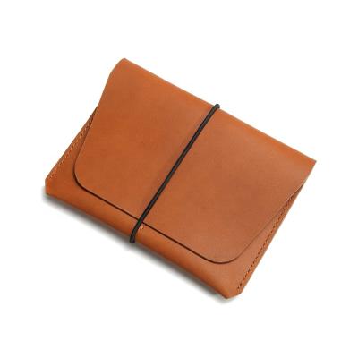 China Vintage Amazon Hot Selling Genuine Leather Men's Elastic Rope Thin And Light Weight Passport Holder for sale