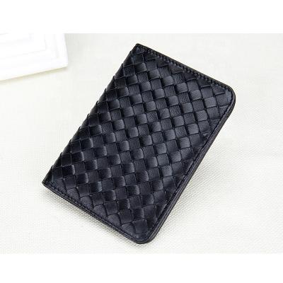 China ENGLAND STYLE Best Selling Men Card Holder Portable Woven Leather Passport Holder for sale