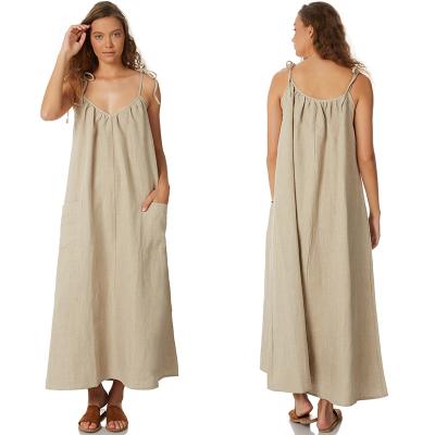 Chine Mode de toile Maxi Dress des femmes 100% vieille à vendre