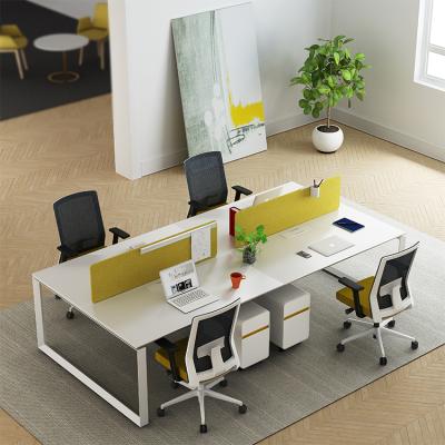 China Suitable Regular Modern Steel Frame Furniture Office Computer Desk Open Workstation For 4 Person for sale