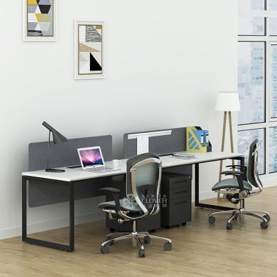 China Steel Frame Simple Design Office Style Modern 2 Person Desk for sale