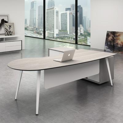 China High quality fine workmanship steel frame standard size p shaped modern executive office table for sale