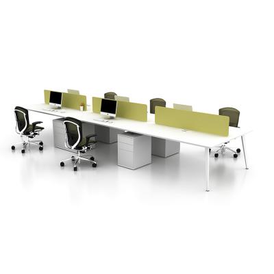 China China Top 10 Office Furniture Manufacturers Fit Regular Ultra White Modern Workstation For 6 Person for sale