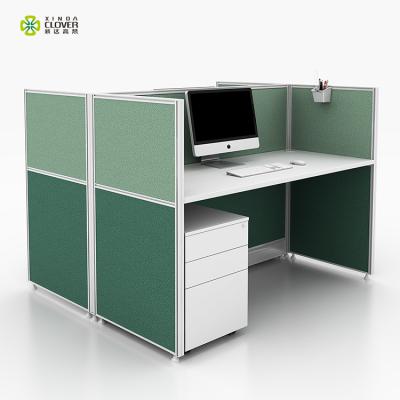 China 2 Person Suits Melamine Administrative Staff Table Workstation Compartment for sale