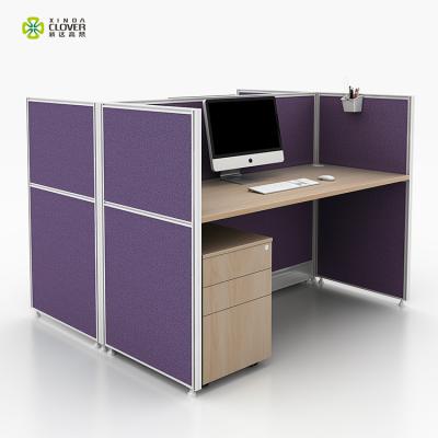 China Combinations Saving Space Office Furniture Checked Modular 2 Person Workstation Table Two Sides Flight Face To Face Case Office for sale