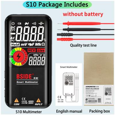 China BSIDE S10 620V NCV Live Auto 9999 Counts Digiral Smart AC DC Voltage Digital Multimeter S10 Professional BLACK for sale