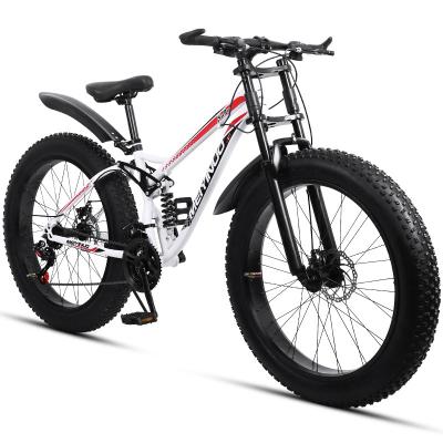 China Full steel suspension 4.0 tire mountainbike mountain fat bike for men cycling fat bike bicycle beach bike with shock absorber for sale