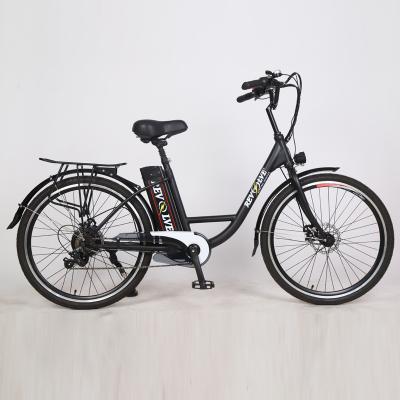 China OEM High Carbon Steel Frame Size 26 Inch City Electric Bike Ladies Electric Bicycles for sale