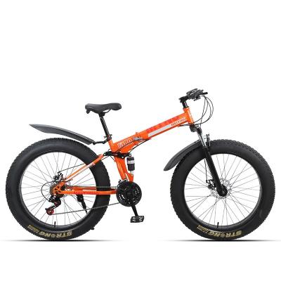 China Steel Factory Supply 26 Inch 21/24/27 Inch 21/24/27 Double Speed ​​Disc Brake Folding Mountain Bike Suspension Bicycle OEM Bicicleta MTB for sale