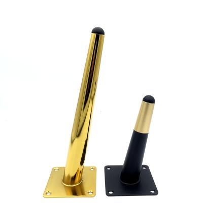 China Wholesale custom - made metal iron inclined taper furniture leg gold inclined sofa foot for sale