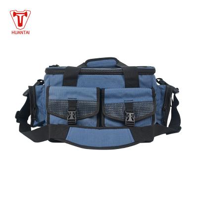 China Durable Travel Packing Cubes Fishing Tackle Water Resistant Fishing Tackle Bag + 1 Fishing Lure Box for sale