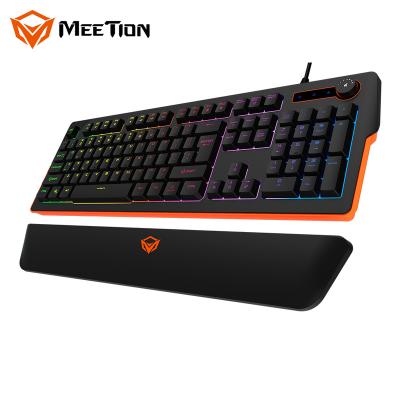 China MeeTion K9520 Anti-ghosting RGB Quick Knob Adjustment Volume Gaming Computer Gaming Luminescent Led Keyboard With Magnetic Wrist Rest for sale