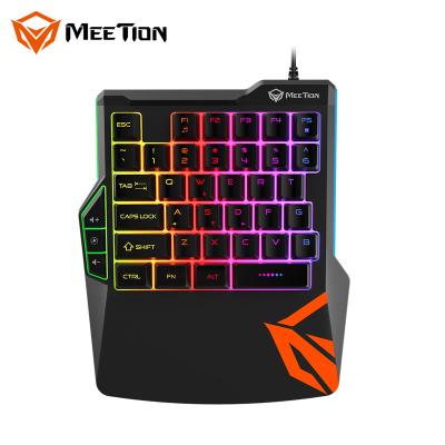 China One Handed MeeTion KB015 35 Keys Ergonomic Multicolor Backlit Usb Wired Gaming Keypad Left One Hand Mini Gaming Keyboard for sale