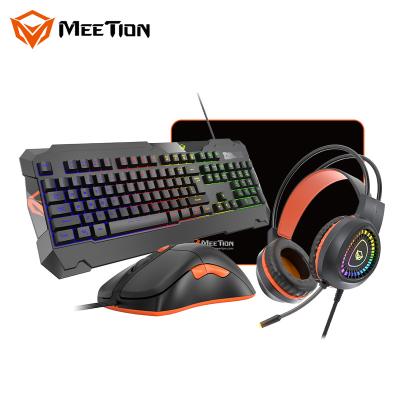 China MeeTion C505 Waterproof Computer Cable Kits Gaming Headset Keyboard Mouse Combos Teclado Y Set Combo With Mouse Pad for sale