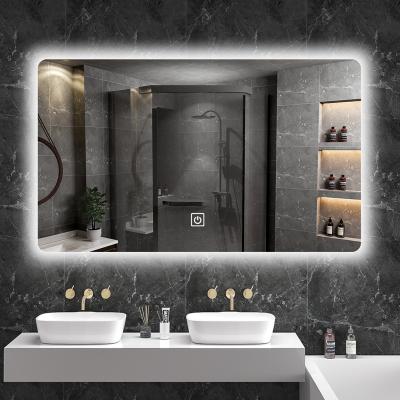 China Modern Square Matte Polish Chinese Smart Mirror Prices Silver Design Bathroom Mirror Fogless Mirror for sale