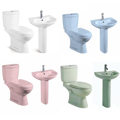 China Ocean cheap classica Double-flow toilet basin suit nigeria ghana color low price twyford two piece toilet for sale