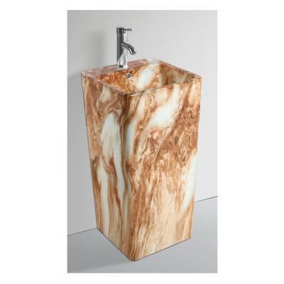 China Modern hot sale high quality luxury hotel home use factory sale Chaozhou color WC basin marble pedestal washbasin for sale