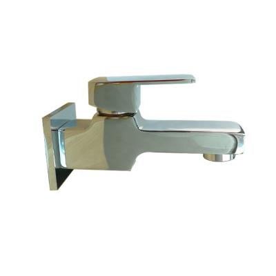 China Cheap Price Sri Lanka Single Lever Square Faucets Wall Mount Chrome Brass Metered Bib Faucet for sale