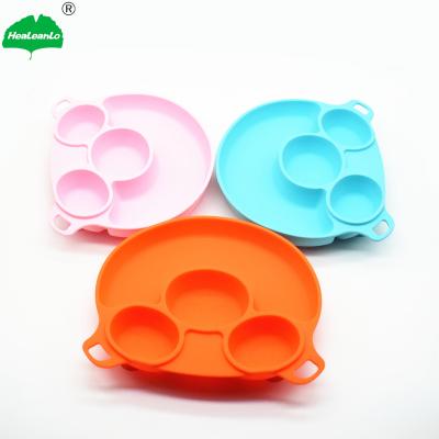 China 2022 Newest Design Cute Silicone Place Mats Electroplate Pig Shape Suction Children's Place Mat, Suitable For Baby Toddlers for sale