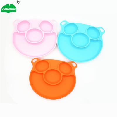 China 2022 Viable Newest Design Silicone Pig Shape Food Tray Children Placemat Plate Suction Place Mat For Kid, Toddlers for sale