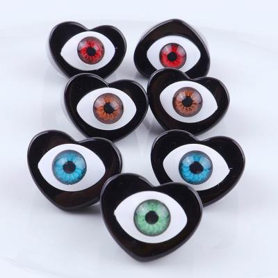 China Hyperbole Hyperbole Punk Eye Large Resin Knuckle Rings Colorful Grand Evil Eyes Acrylic Love Black Heart Rings Party Jewelry for sale