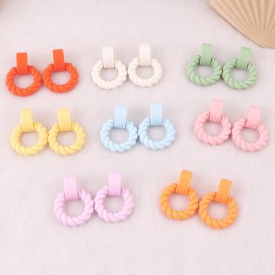 China TRENDY New Personalized Simple And Stylish Colored Annulus Acrylic Earrings With Contorted Geometry For Women Wholesale for sale