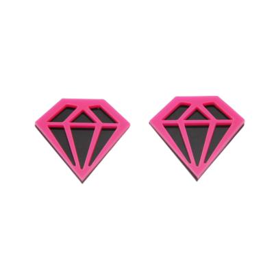 China New Fashion Hiphop Resin Jewel Earings Rose Pink Black Punk Big Diamond Acrylic Stud Earrings For Women Party Jewelry for sale