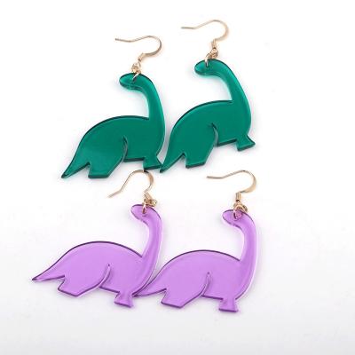 China New Fashion Cartoon Style Cute Animal Geometry Earrings Dinosaur Lovely Figure Acrylic Resin Drop Earrings For Women for sale