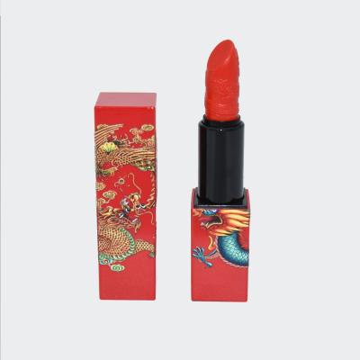 China Wedding Makeup Waterproof Chinese Style Matte Lipstick Carved Lip Gloss Containers Tube Custom Private Label for sale