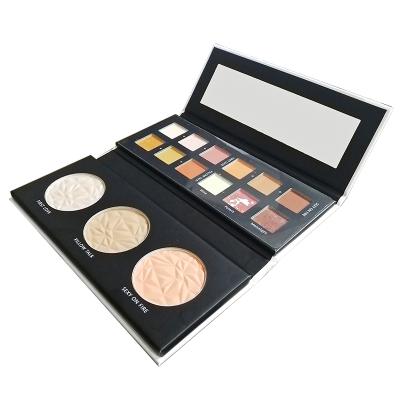 China Waterproof Custom Shimmer Highlighter Makeup Bar Organic Face Eyeshadow Palette for sale