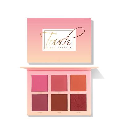 China Waterproof Private Label 6 Color Matte Face Blush Palette Waterproof Powder Face Blush Pink for sale