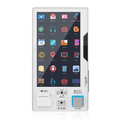 China Factory Wholesale 21.5 Inch Universal Self Service Wall Mounted Terminal Kiosk With Printer QR Reader RFID Card Reader 15.6