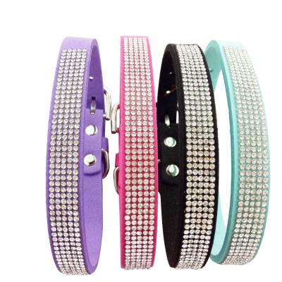 China Factory Stock Fashion Padded Adjustable Pet Collar Rhinestone Luxury Diamond Jewelry Collar for Cat and Dog for sale