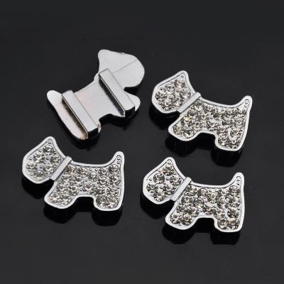 China Diy Accessories Stocked Dog Accessory Slide Decoration Rhinestone Pet Charm Dog Collar Letters for sale