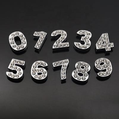 China Diy Accessories Stocked Dog Accessory Slide Decoration Rhinestone Pet Charm Dog Collar Letters for sale