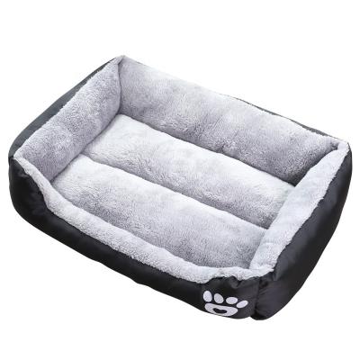 China Waterproof Polychromatic Dog Bed Kennel Oxford Plush Sofa Cat Dog Pet Bed for sale